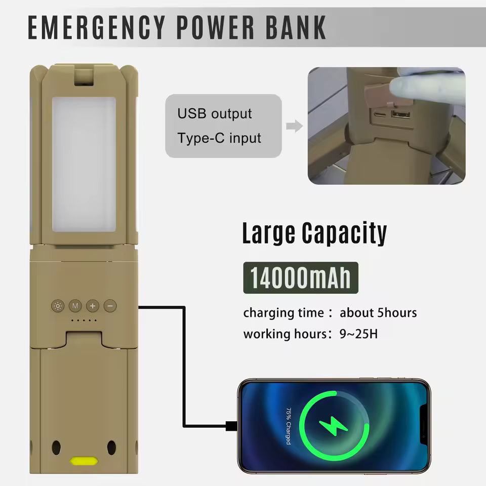 Camping Lantern - Rechargeable, Waterproof, Bright LED, 4800 LM